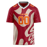 Custom Unisex Crimson & Cream Pattern Football Jersey