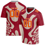 Custom Unisex Crimson & Cream Pattern Football Jersey