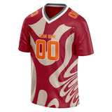 Custom Unisex Crimson & Cream Pattern Football Jersey