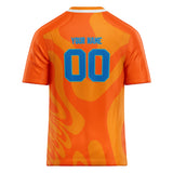 Custom Unisex Orange & Blue Pattern Football Jersey