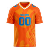 Custom Unisex Orange & Blue Pattern Football Jersey