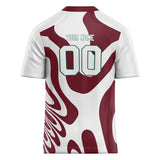 Custom Unisex White & Brown Pattern Football Jersey