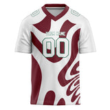 Custom Unisex White & Brown Pattern Football Jersey