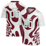 Custom Unisex White & Brown Pattern Football Jersey