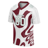 Custom Unisex White & Brown Pattern Football Jersey