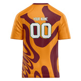 Custom Unisex Orange & Brown Pattern Football Jersey