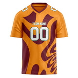 Custom Unisex Orange & Brown Pattern Football Jersey