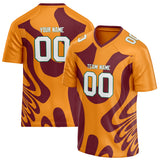 Custom Unisex Orange & Brown Pattern Football Jersey