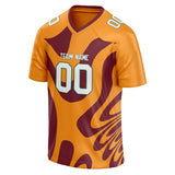 Custom Unisex Orange & Brown Pattern Football Jersey