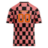 Custom Unisex Pink & Black Pattern Football Jersey