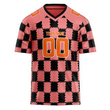 Custom Unisex Pink & Black Pattern Football Jersey