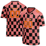 Custom Unisex Pink & Black Pattern Football Jersey