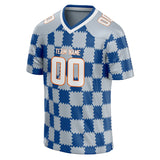 Custom Unisex Gray & Royal Pattern Football Jersey