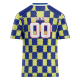 Custom Unisex Royal & Yellow Pattern Football Jersey