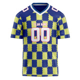 Custom Unisex Royal & Yellow Pattern Football Jersey