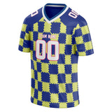 Custom Unisex Royal & Yellow Pattern Football Jersey