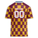 Custom Unisex Crimson & Gold Pattern Football Jersey