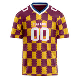 Custom Unisex Crimson & Gold Pattern Football Jersey