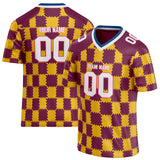 Custom Unisex Crimson & Gold Pattern Football Jersey