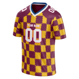 Custom Unisex Crimson & Gold Pattern Football Jersey