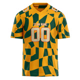 Custom Unisex Gold & Kelly Green Pattern Football Jersey