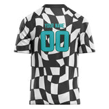 Custom Unisex Black & White Pattern Football Jersey