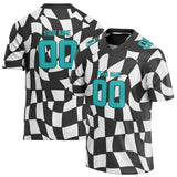 Custom Unisex Black & White Pattern Football Jersey