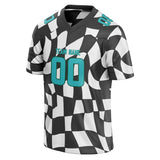 Custom Unisex Black & White Pattern Football Jersey