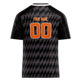 Custom Unisex Black & Gray Pattern Football Jersey