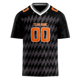 Custom Unisex Black & Gray Pattern Football Jersey