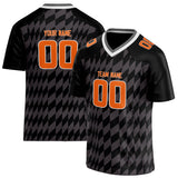 Custom Unisex Black & Gray Pattern Football Jersey