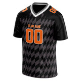 Custom Unisex Black & Gray Pattern Football Jersey