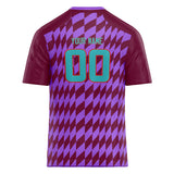 Custom Unisex Crimson & Purple Pattern Football Jersey