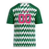 Custom Unisex Kelly Green & White Pattern Football Jersey