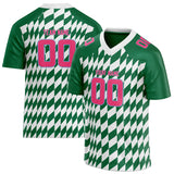 Custom Unisex Kelly Green & White Pattern Football Jersey