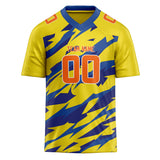 Custom Unisex Yellow & Royal Pattern Football Jersey