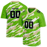 Custom Unisex Green & Cream Pattern Football Jersey