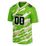 Custom Unisex Green & Cream Pattern Football Jersey