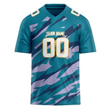 Custom Unisex Teal & Purple Pattern Football Jersey