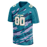 Custom Unisex Teal & Purple Pattern Football Jersey