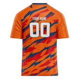 Custom Unisex Orange & Red Pattern Football Jersey