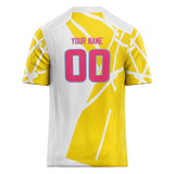 Custom Unisex White & Yellow Pattern Football Jersey