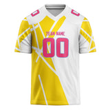 Custom Unisex White & Yellow Pattern Football Jersey