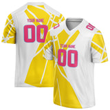 Custom Unisex White & Yellow Pattern Football Jersey