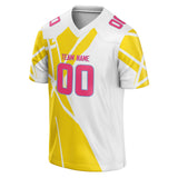 Custom Unisex White & Yellow Pattern Football Jersey