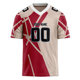 Custom Unisex Light Brown & Crimson Pattern Football Jersey