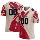 Custom Unisex Light Brown & Crimson Pattern Football Jersey