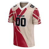 Custom Unisex Light Brown & Crimson Pattern Football Jersey