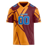 Custom Unisex Orange & Crimson Pattern Football Jersey