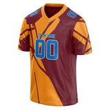 Custom Unisex Orange & Crimson Pattern Football Jersey